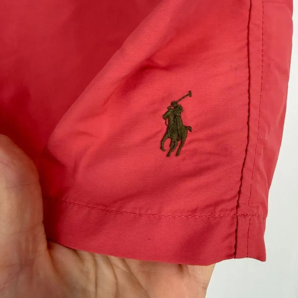 Polo Ralph Lauren Coral Mesh Lined Elastic Waist Swim Trunks Shorts Size XXL